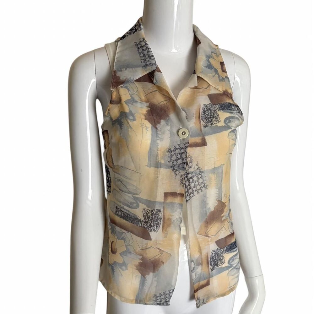 Sali of New York inc. sleeveless button-up blouse